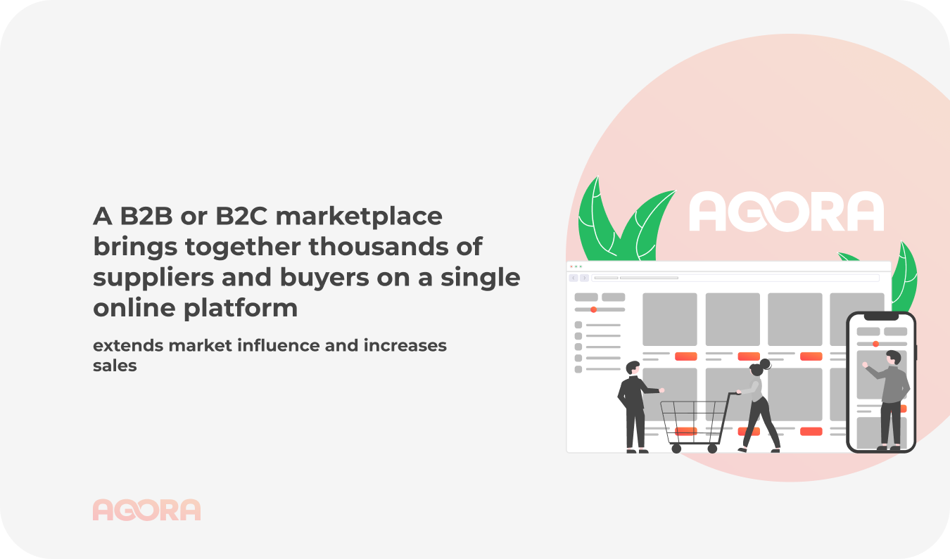 B2B or B2C marketplace brings together thousands of suppliers and buyers on a single online platform